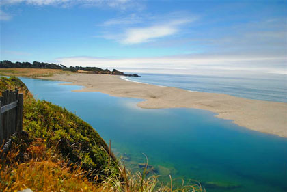 Closed mouth of the Gualala River, photo by Jeanne Jackson