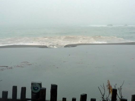 Gualala River opens after rainfall, Sunday, October 24, 2010 at 10:55 a.m.