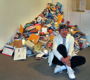 Donna Lane, with Jane Reichhold's 'It Pays to Pick Up Litter'